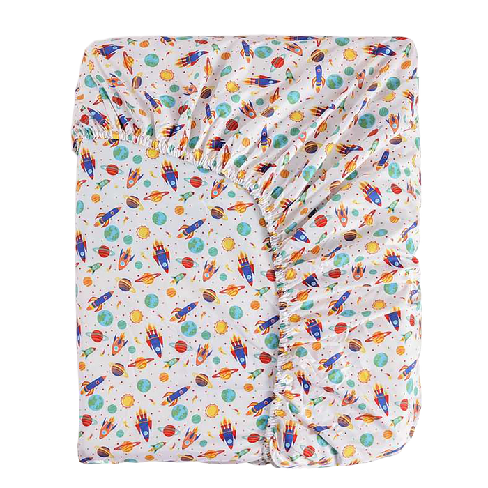 Rocket Fitted Sheet 120X200+25cm - Blue