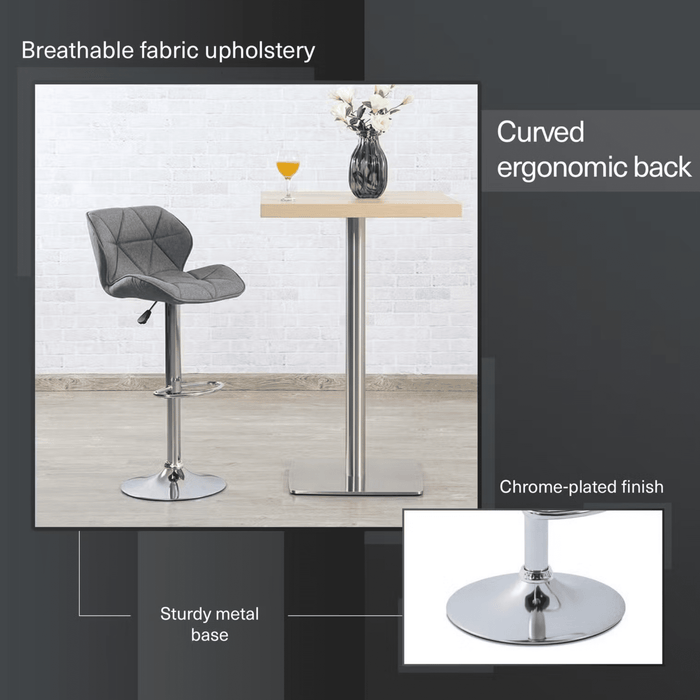 Rokane Bar Chair Adjustable Height - Gray