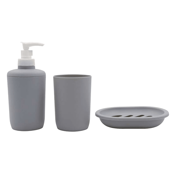 Room Essential 3Peices Bathroom Accessories Set -Grey
