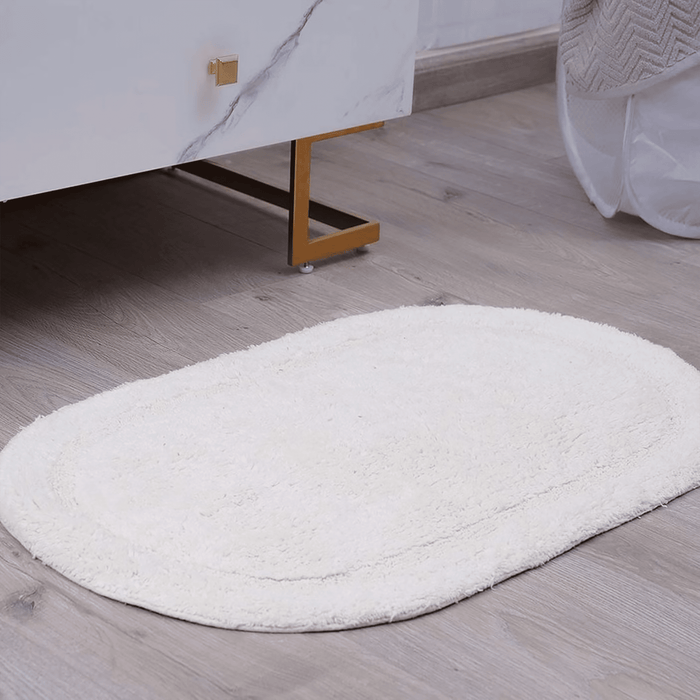 Room Essentials S/2 Oval Bathmat Cream