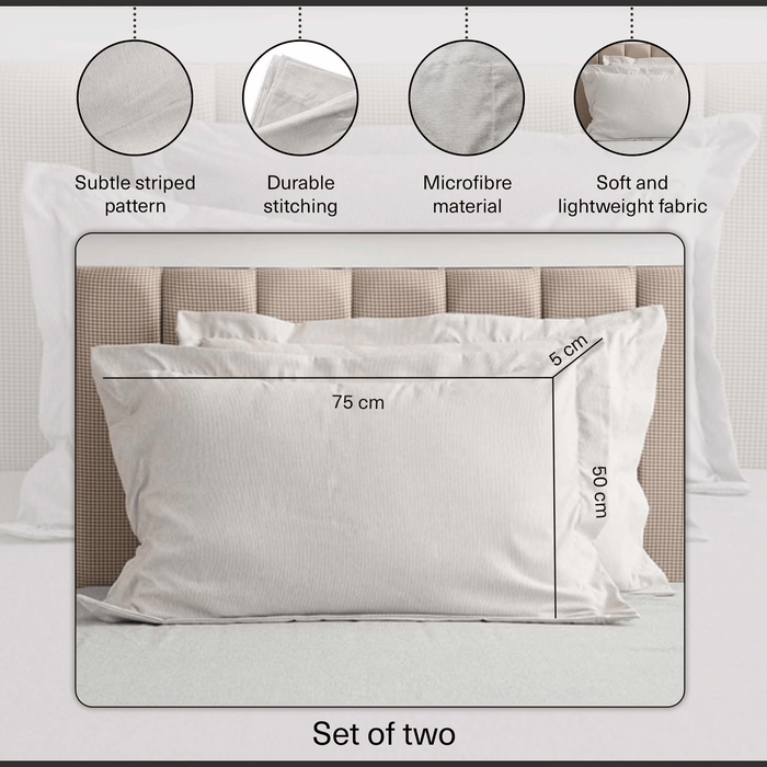 Room Essentials Urban 2-Piece Pillowcase Set 50X75+5cm - Beige