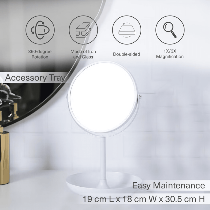 Roslyn Double Sided Vanity Mirror White