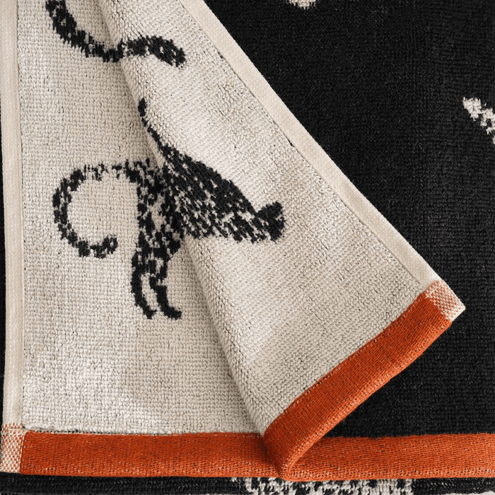 Savanna Leo Jq Hand Towel -Black