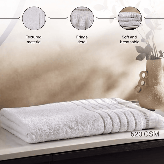 Selena Turkishlux 520 Gsm Bath Sheet - White