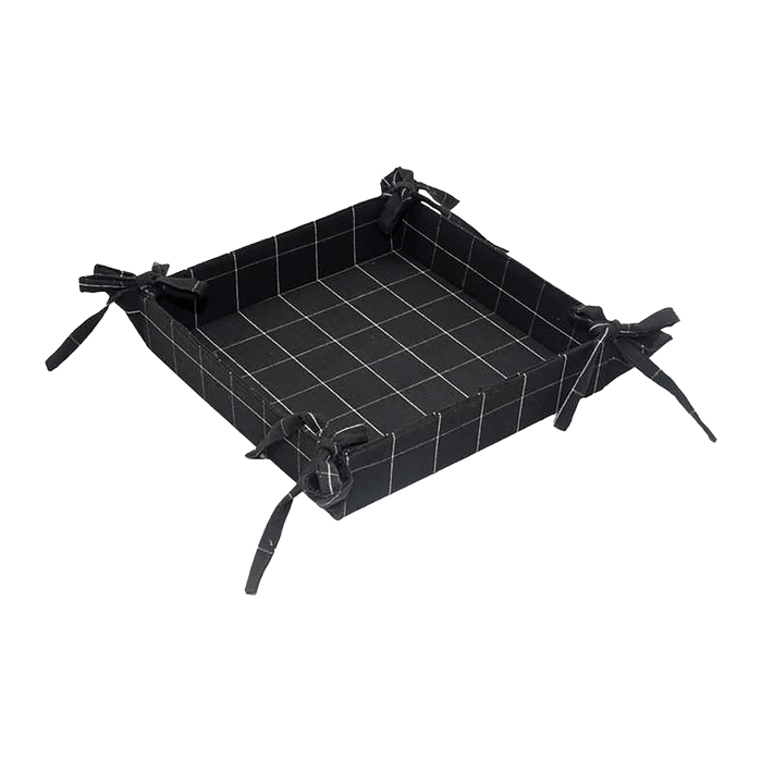 Serene Check Bread Basket 35X35cm - Black