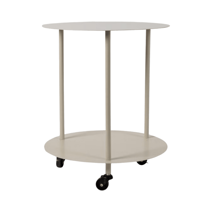 Serra End Table With 3 Wheels Metal