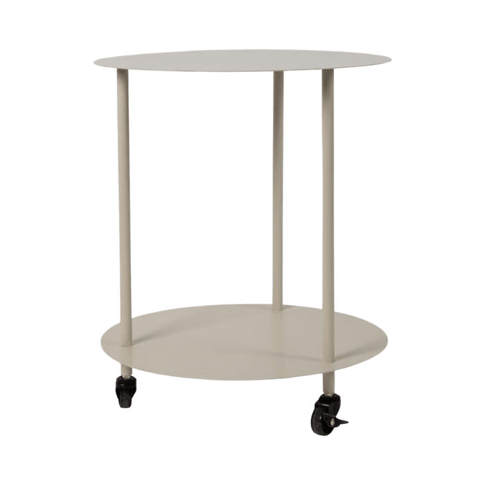 Serra End Table With 3 Wheels Metal