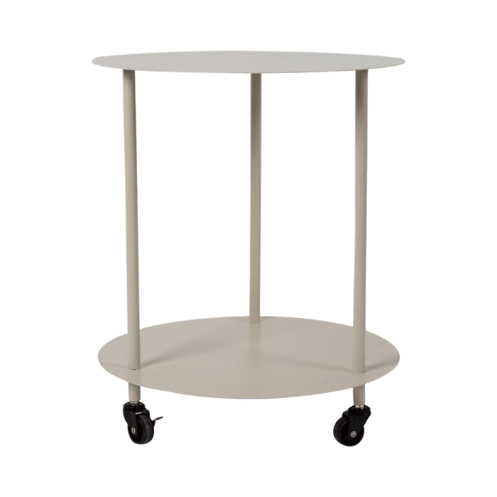 Serra End Table With 3 Wheels Metal