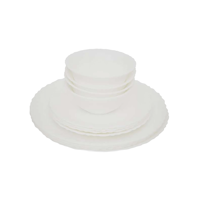 Simplicity 12-Piece Opal Dinner Set - White