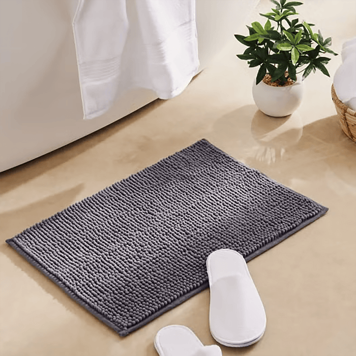 Sparta Chenille Bathmat- Grey Pan Home