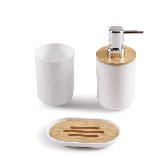 Sun 3 Piece Bath Accessories Set -White