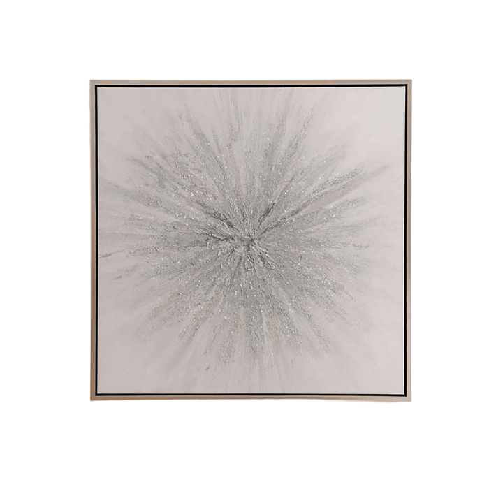 Supernova Framed Canvas Art 100X100cm - Silver