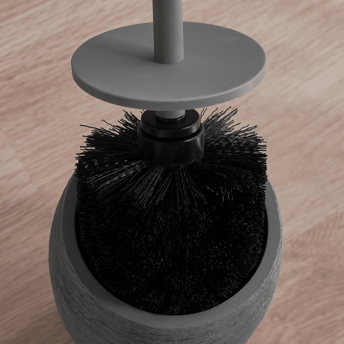 Tide Resin Toilet Brush With Holder - Grey