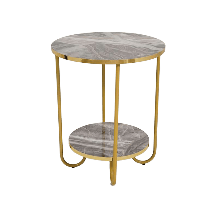Trestle Accent Table Round - Natural Gold