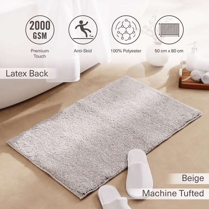 Trinity Shaggy Bathmat - Beige - 50x80 cm