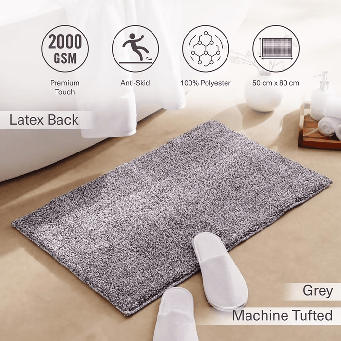 Trinity Shaggy Bathmat - Grey