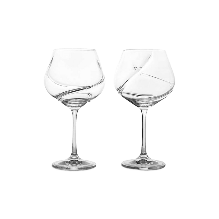 Turbulence 2-Piece Stemware Crystal Glass Set - Clear