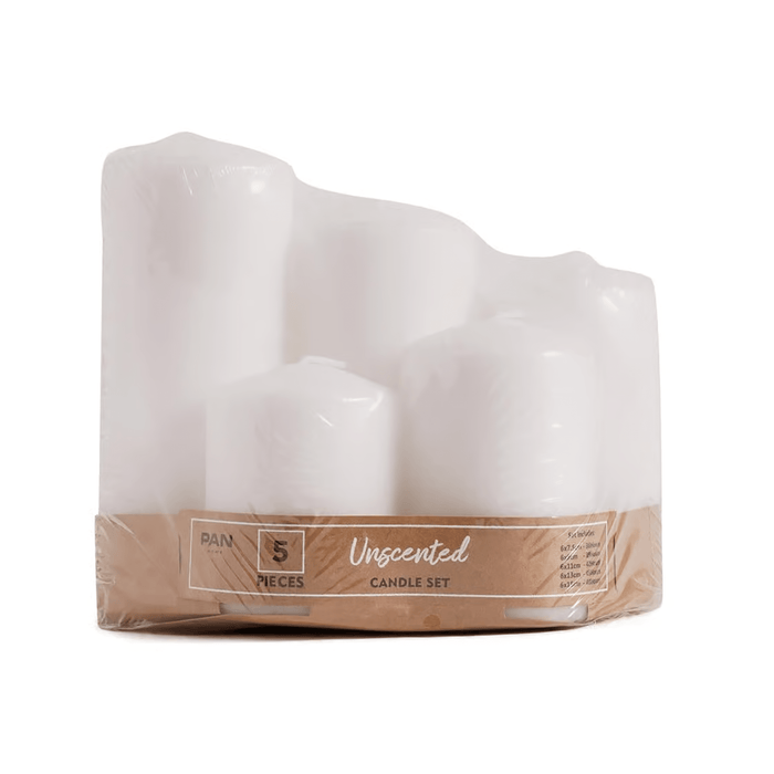 Unscented White 5 -Piece Candle Set