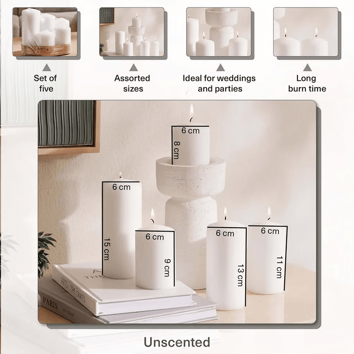 Unscented White 5 -Piece Candle Set