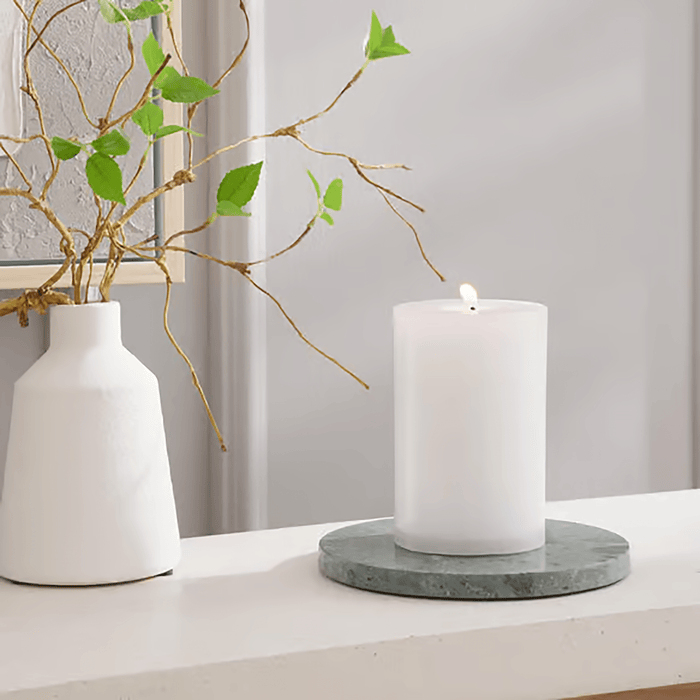 Unscented White Pillar Candle - 55 Hrs