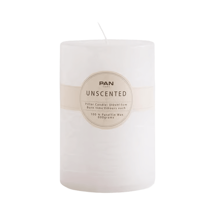 Unscented White Pillar Candle - 55 Hrs