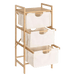 Vesper 3-Tier Bamboo Storage Drawers 95Cm - Natural And White Pan Home