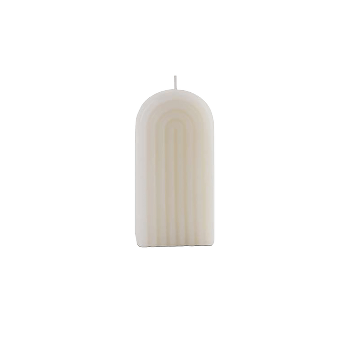 Willa White Ribbed Arch Shaped Deco Candle 190gm - 8Hrs