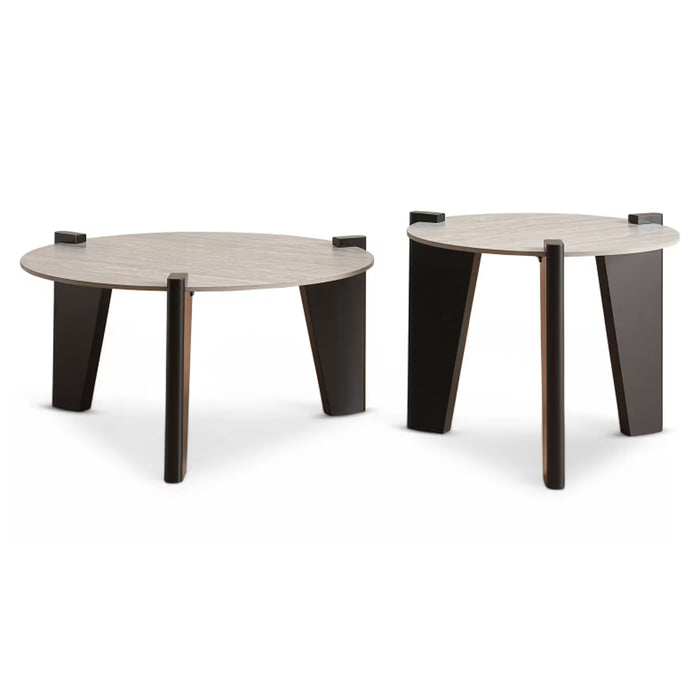 Sawyer Coffee Table Set Of 2 Travertine - Natural Black