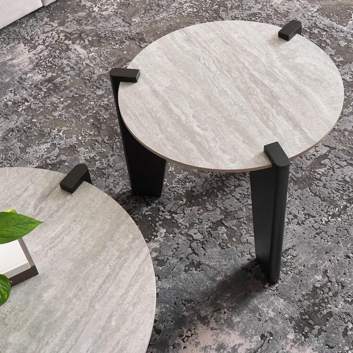 Sawyer Coffee Table Set Of 2 Travertine - Natural Black