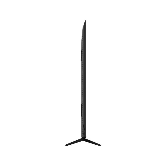 Black computer monitor stand on a white background