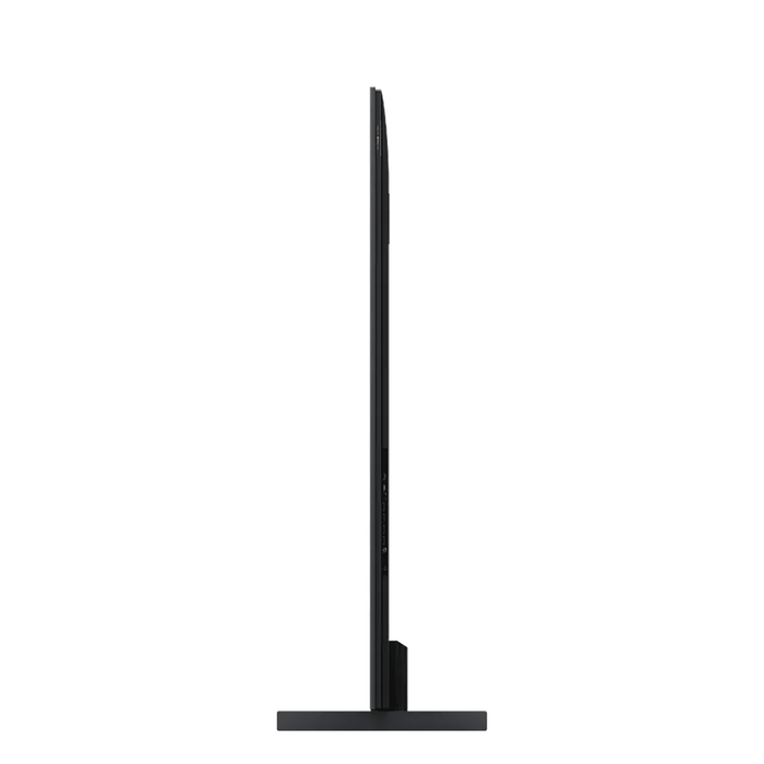 Black TV stand on a white background