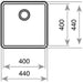 Technical drawing of a rectangular component with dimensions