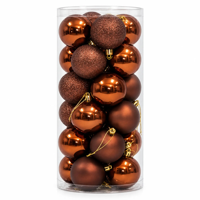 Coffee Brown Christmas Bauble Ornament Set