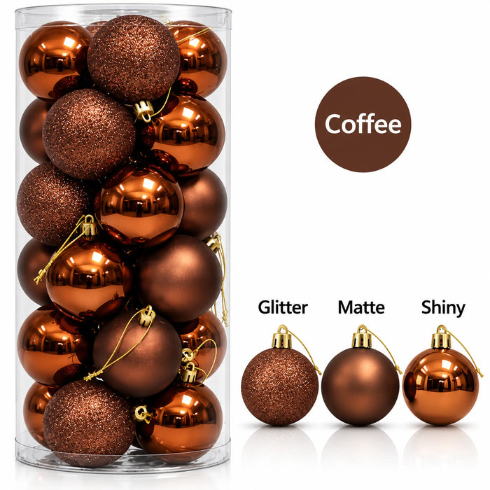 Coffee Brown Christmas Bauble Ornament Set