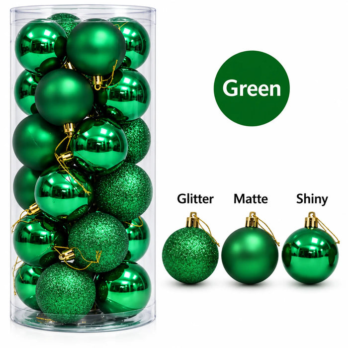 Green Christmas Bauble Ornament Set
