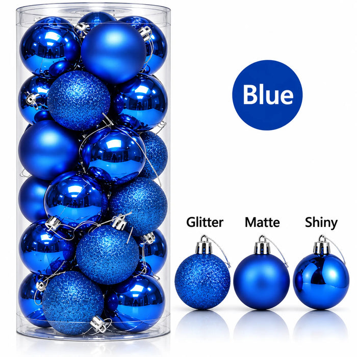 Blue Christmas Bauble Ornament Set