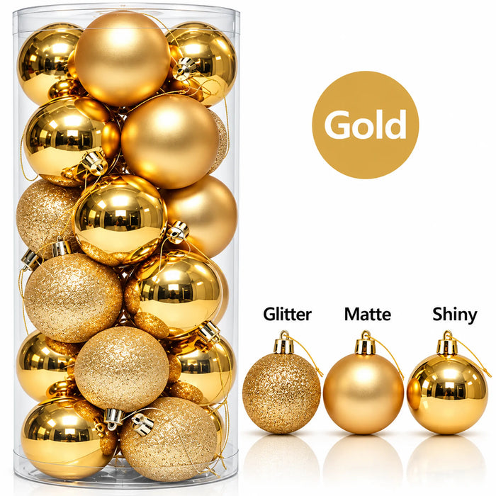 Gold Christmas Bauble Ornament Set