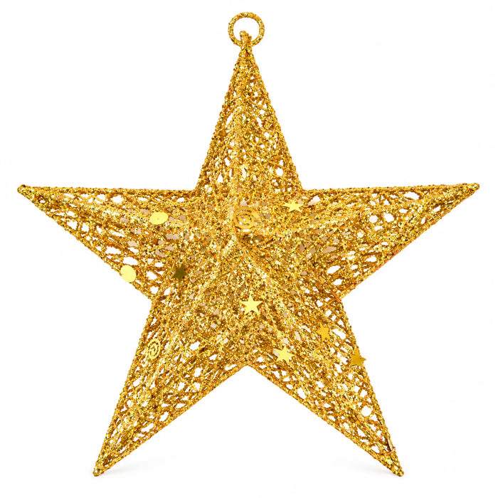 Glitter Mesh Hanging Christmas Star Ornament