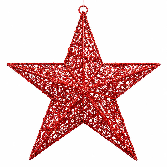 Glitter Mesh Hanging Christmas Star Ornament