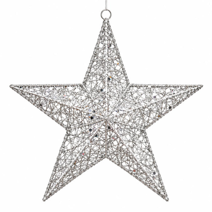 Glitter Mesh Hanging Christmas Star Ornament