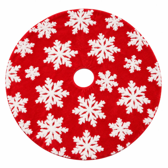 Red Snowflake Christmas Tree Skirt