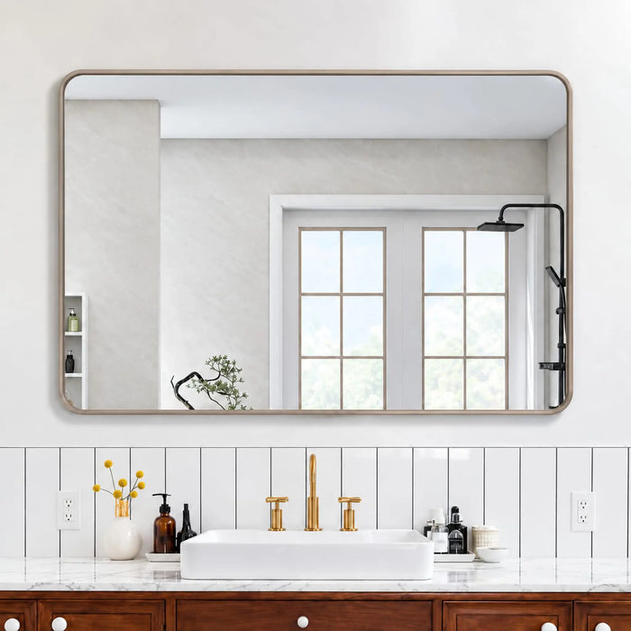 Rounded Rectangle Bathroom Wall Mirror