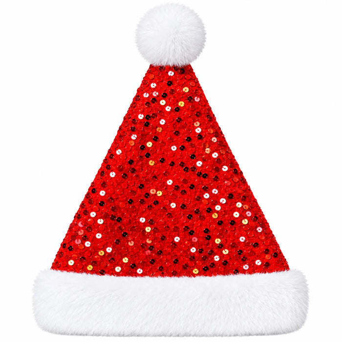 Red Sequin Santa Christmas Hat