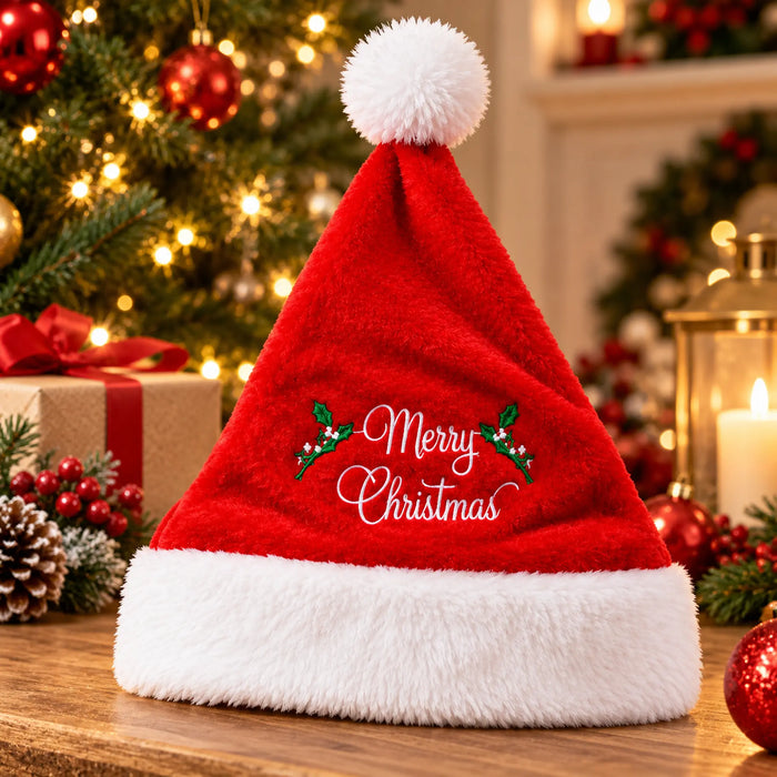 Merry Christmas Embroidered Santa Hat