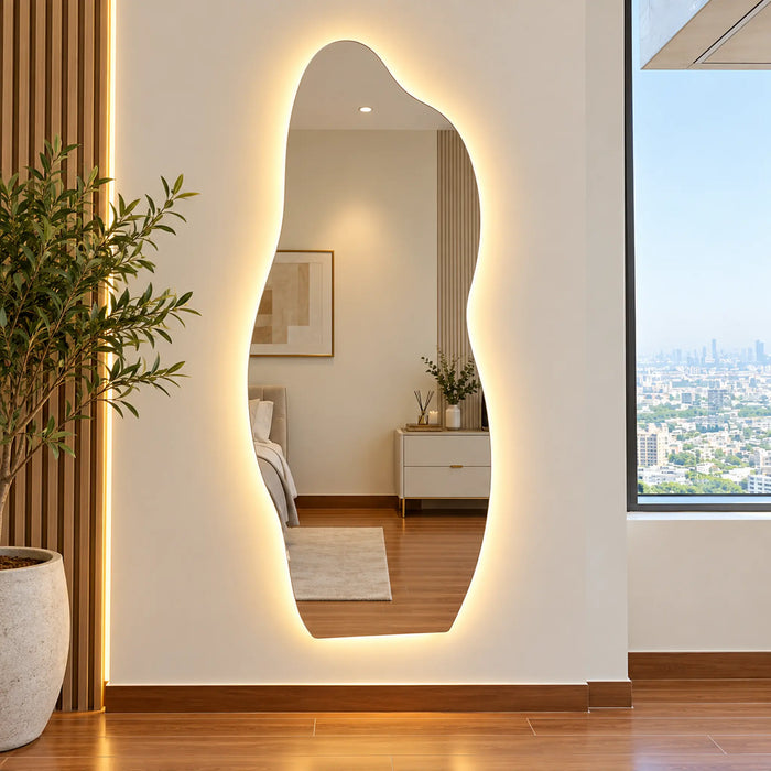 LED Backlit Free-Form Full-Length Wall Mirror