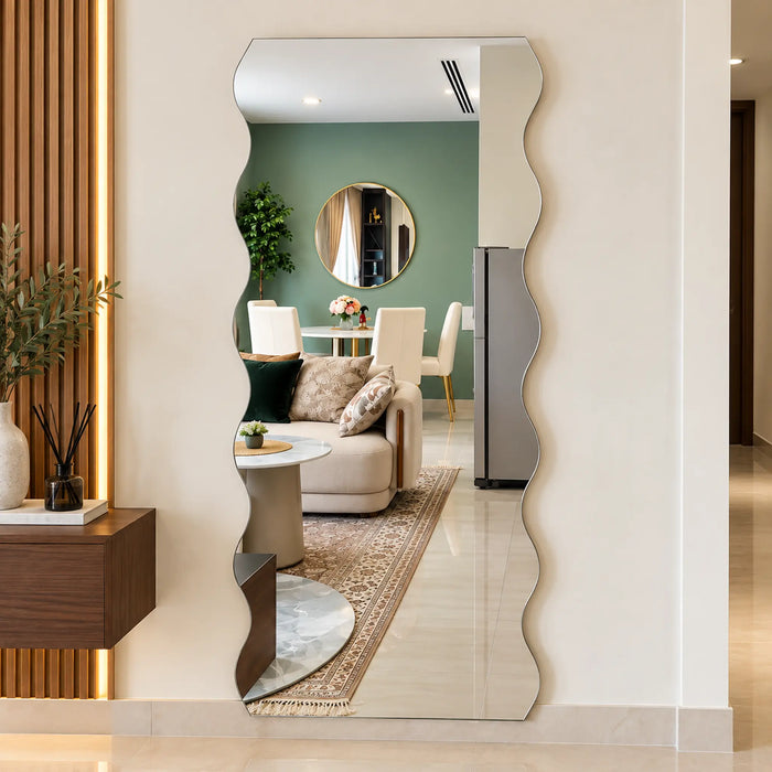 Wavy Edge Full-Length Wall Mirror