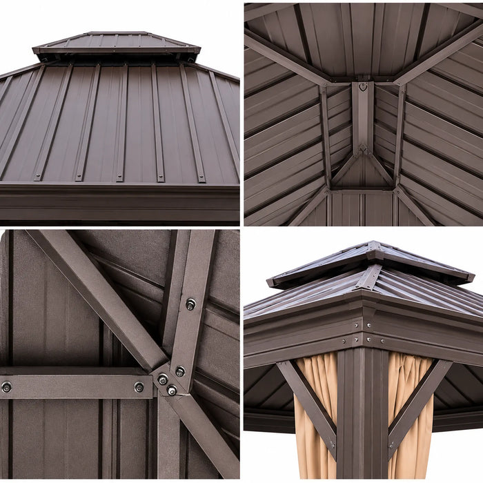 Hardtop Garden Gazebo with Curtains