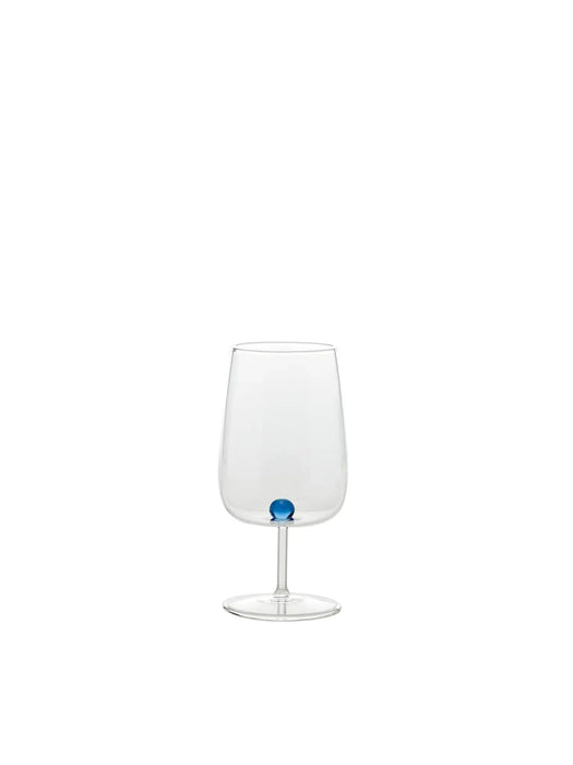 Bilia Goblet Transparent, Ball Blue Ø.75x160mm. CL.38 - Set of 6