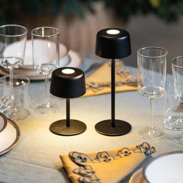 1 + 1 Table Lamp Ø90 X 140 Or 250Mm Black