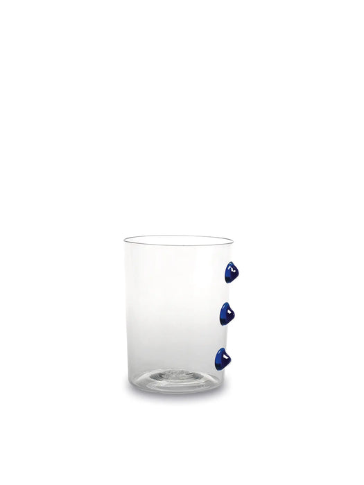 Petoni Tumbler Transparent/Blue Ø.80x100mm. CL.37 - Set of 6